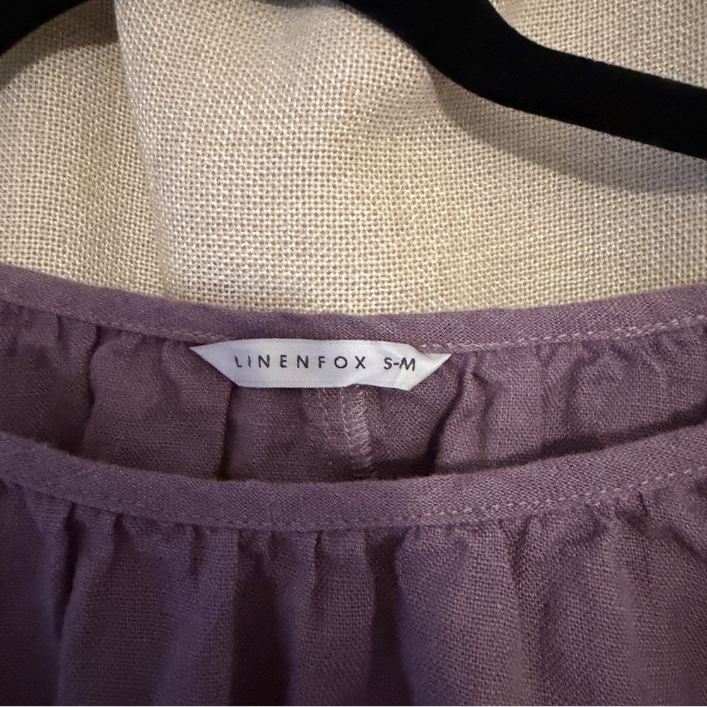 Linenfox Dusty Lavender Agata Linen Dress - Picture 4 of 5
